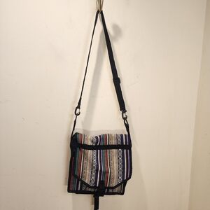 GANESH HAMAI Women's Canvas Striped Multicolor Shoulder Bag